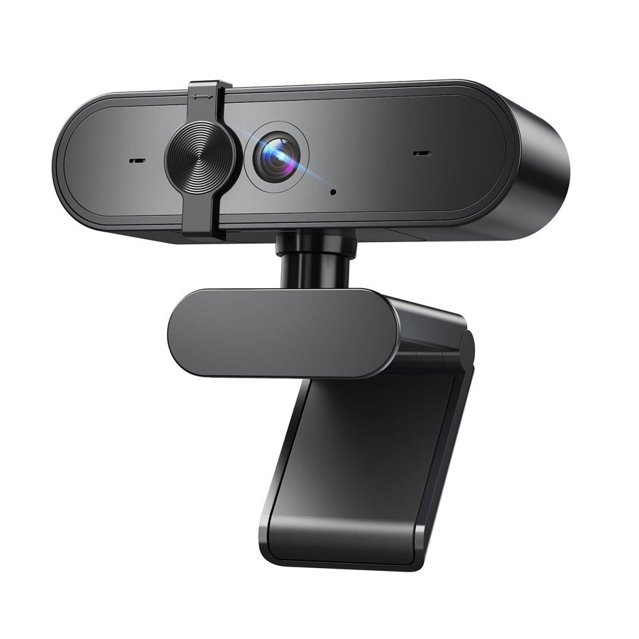 1080P Webcam Computer Camera with Microphone & Wide View - Auto Light Correction Webcam for PC, Mac, Laptop, Desktop - Built-in Privacy Cover Plug & Play USB for Zoom/Skype/Streaming